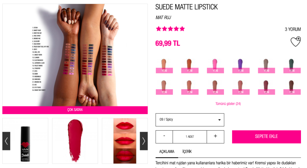L'Oreal NYX Product Detail Urun Detay Ruj